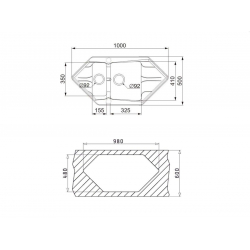 Zlewozmywak Pyramis Petra Corner (100 x 50) 1 1/2B 1D beżowy 077700301